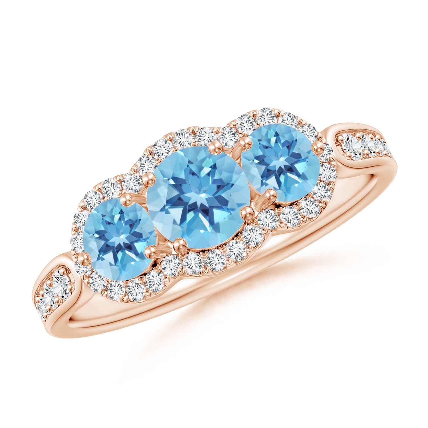 A - Swiss Blue Topaz / 1.49 CT / 14 KT Rose Gold