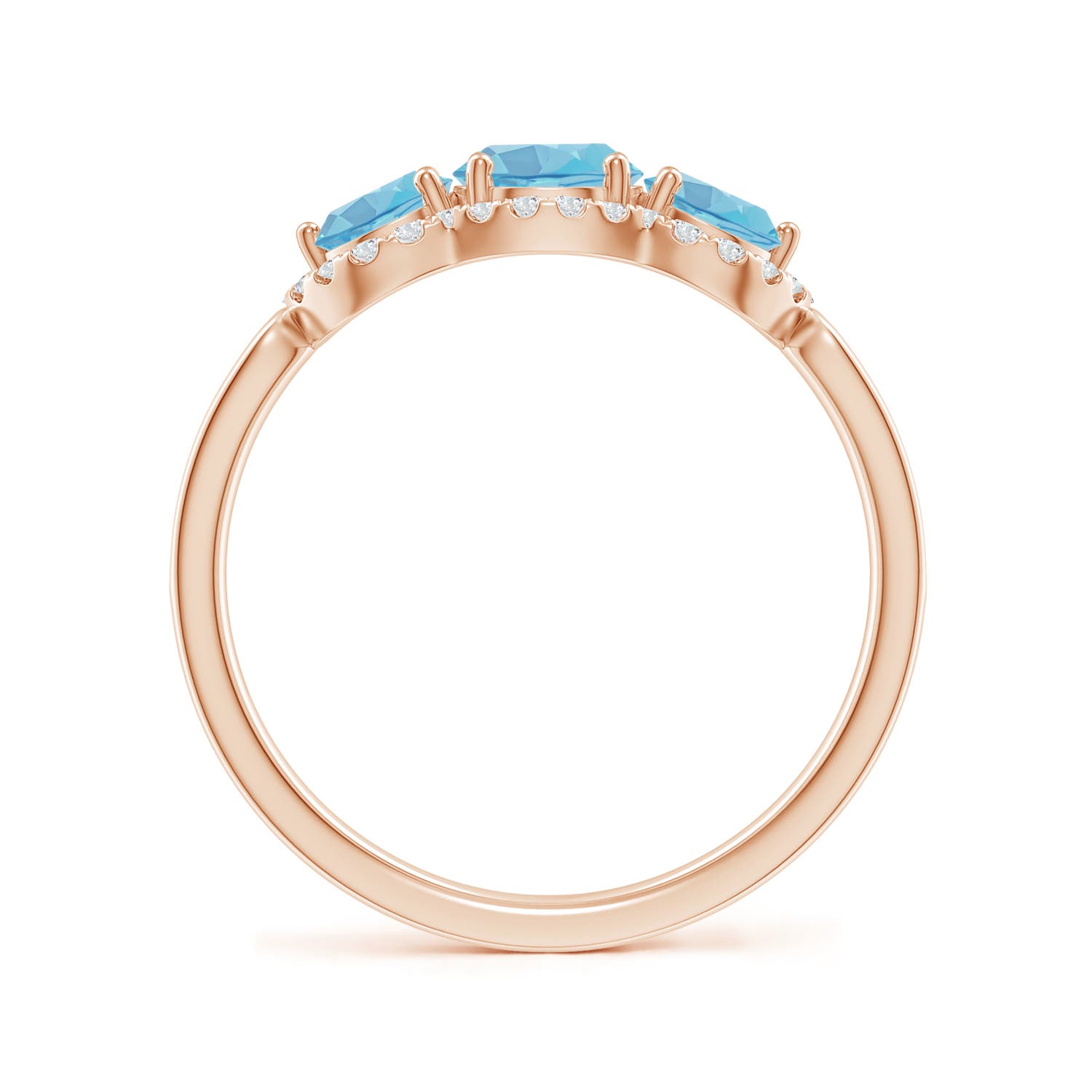 A - Swiss Blue Topaz / 1.49 CT / 14 KT Rose Gold