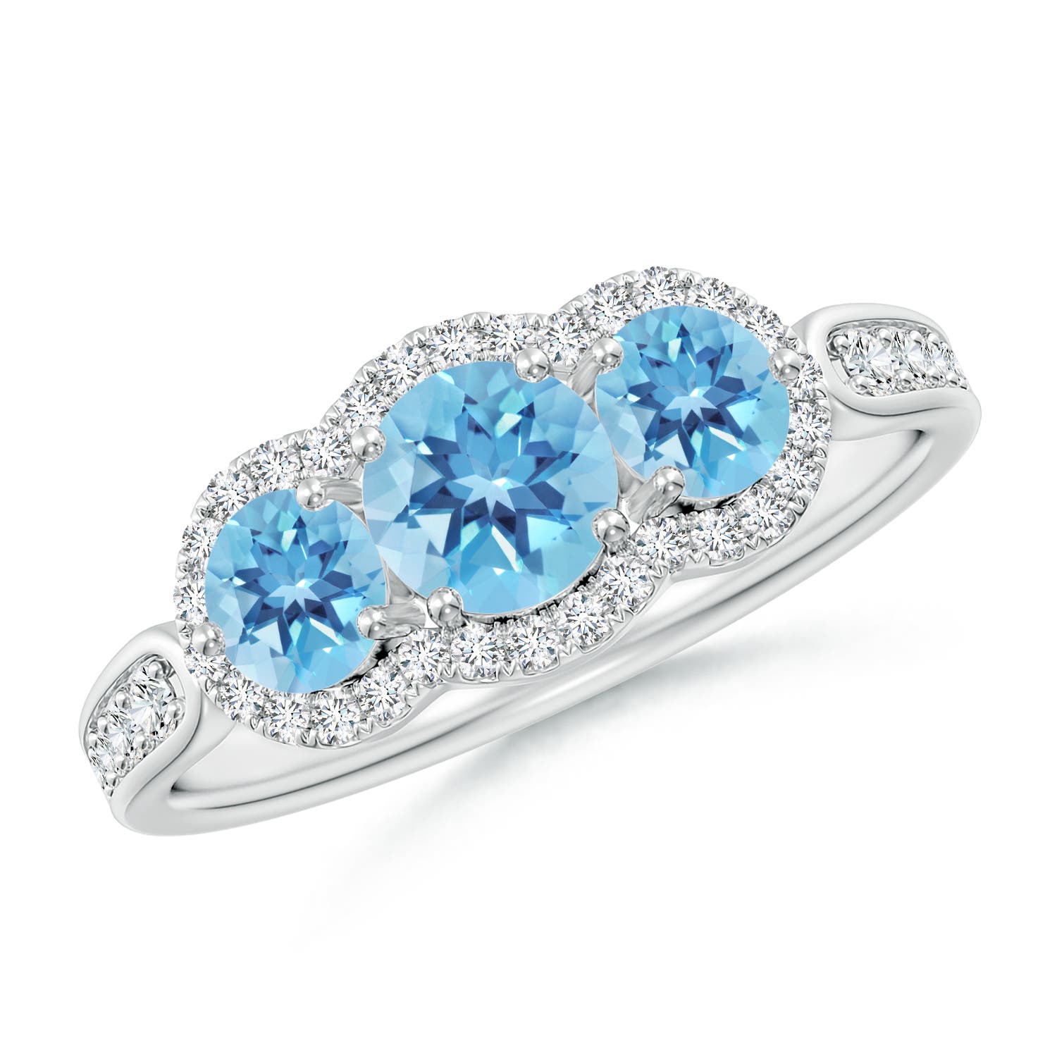 A - Swiss Blue Topaz / 1.49 CT / 14 KT White Gold