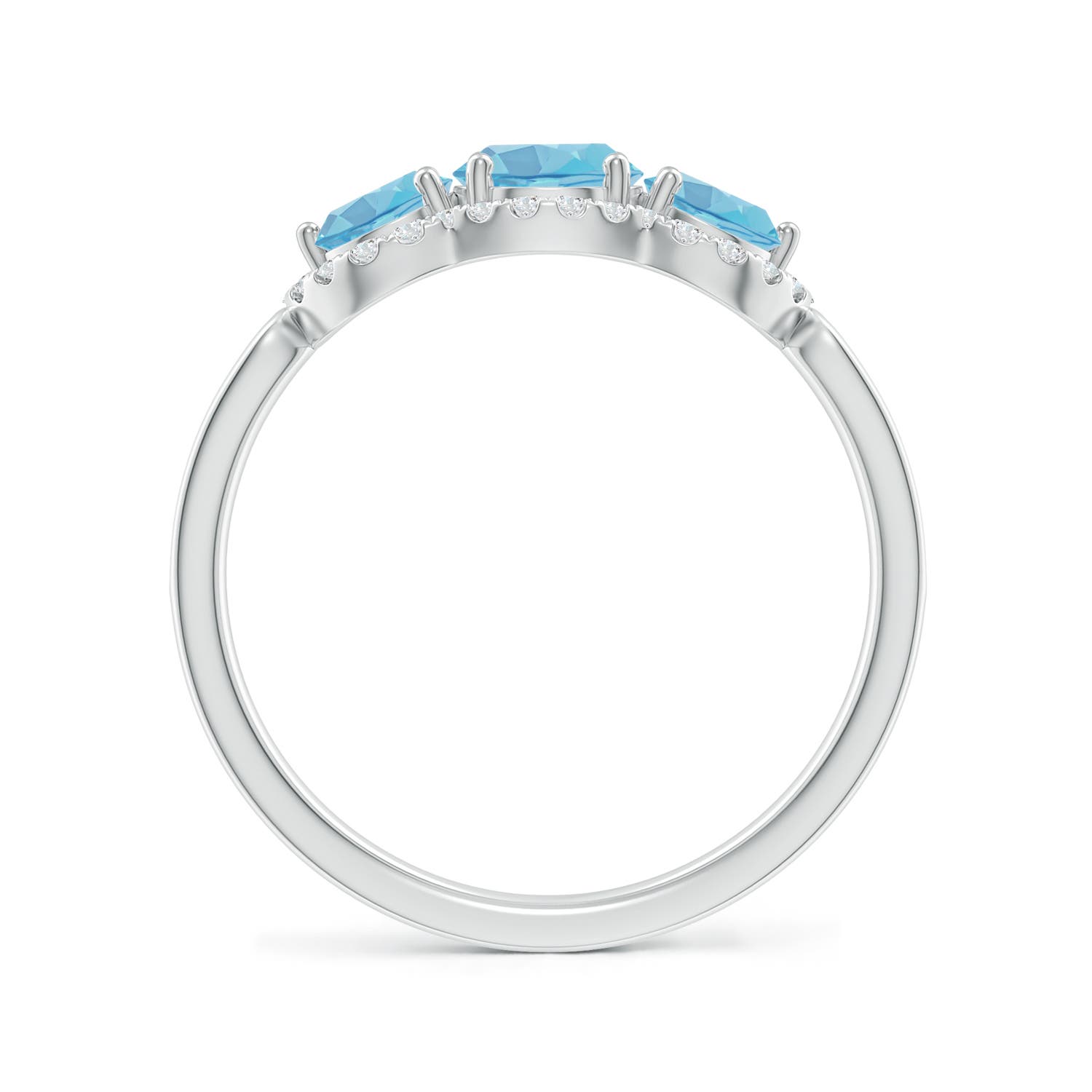 A - Swiss Blue Topaz / 1.49 CT / 14 KT White Gold