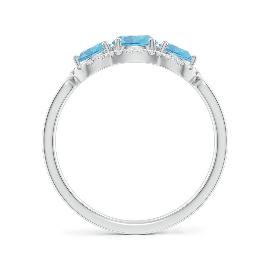 5mm A Floating Three Stone Swiss Blue Topaz Ring with Diamond Halo in White Gold side 199