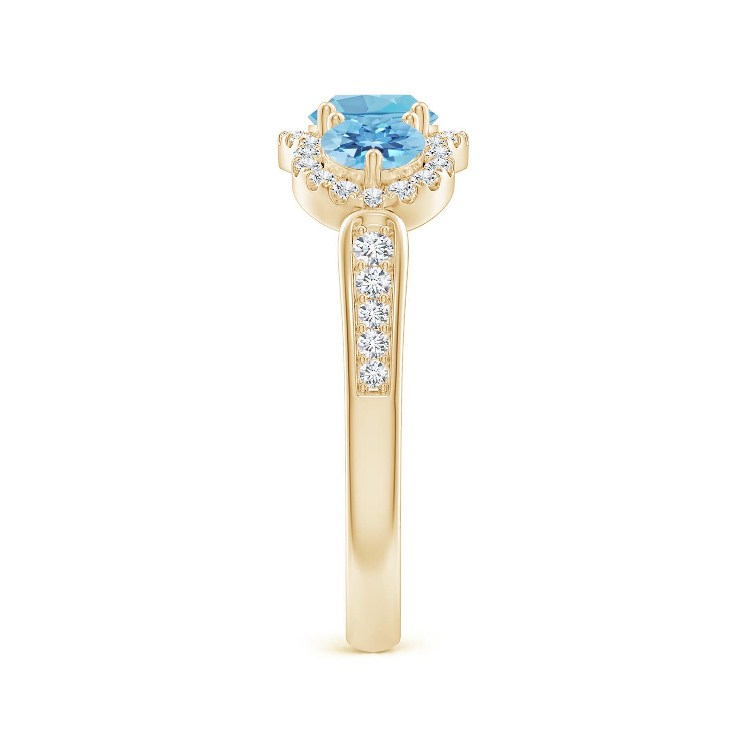 A - Swiss Blue Topaz / 1.49 CT / 14 KT Yellow Gold