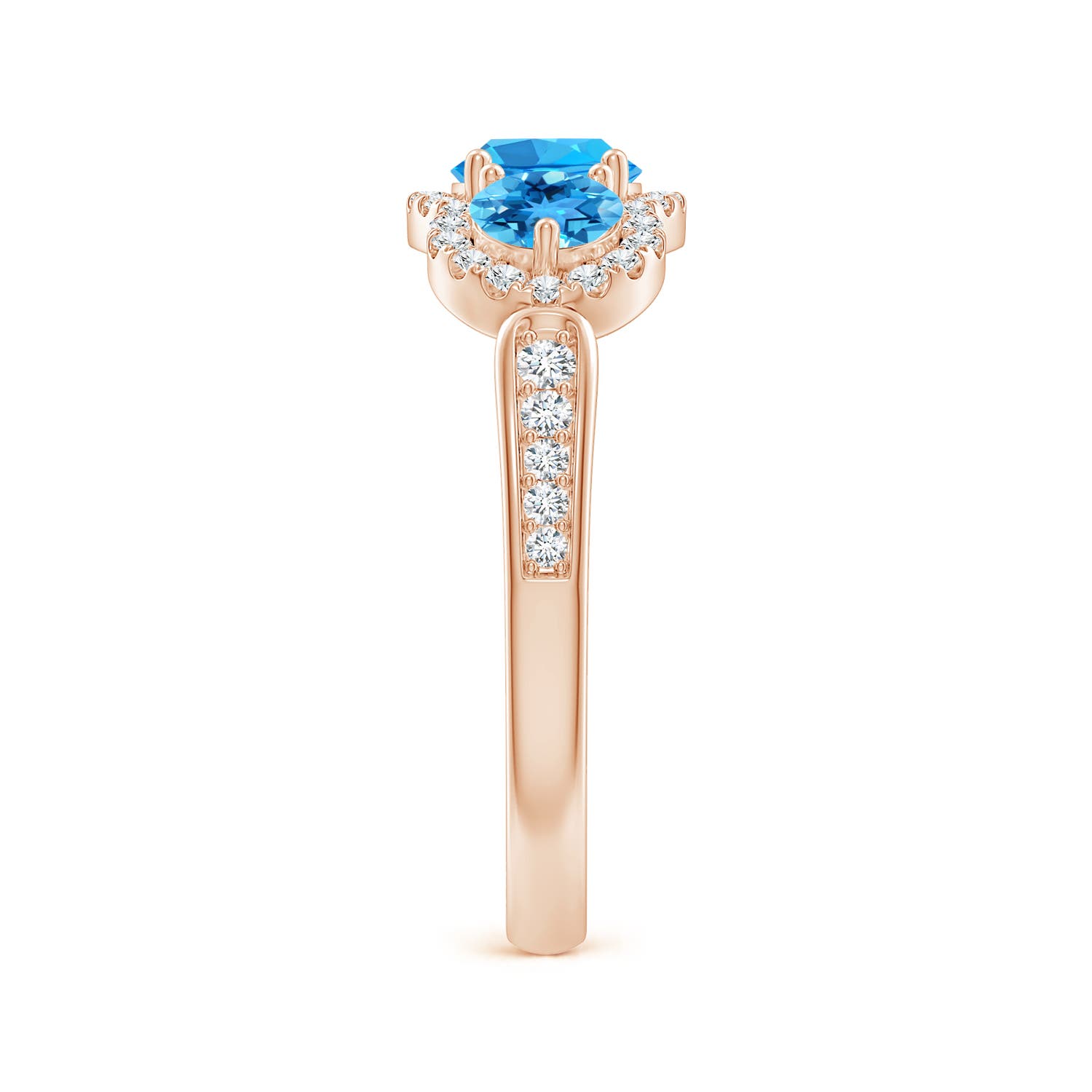 AAA - Swiss Blue Topaz / 1.49 CT / 14 KT Rose Gold