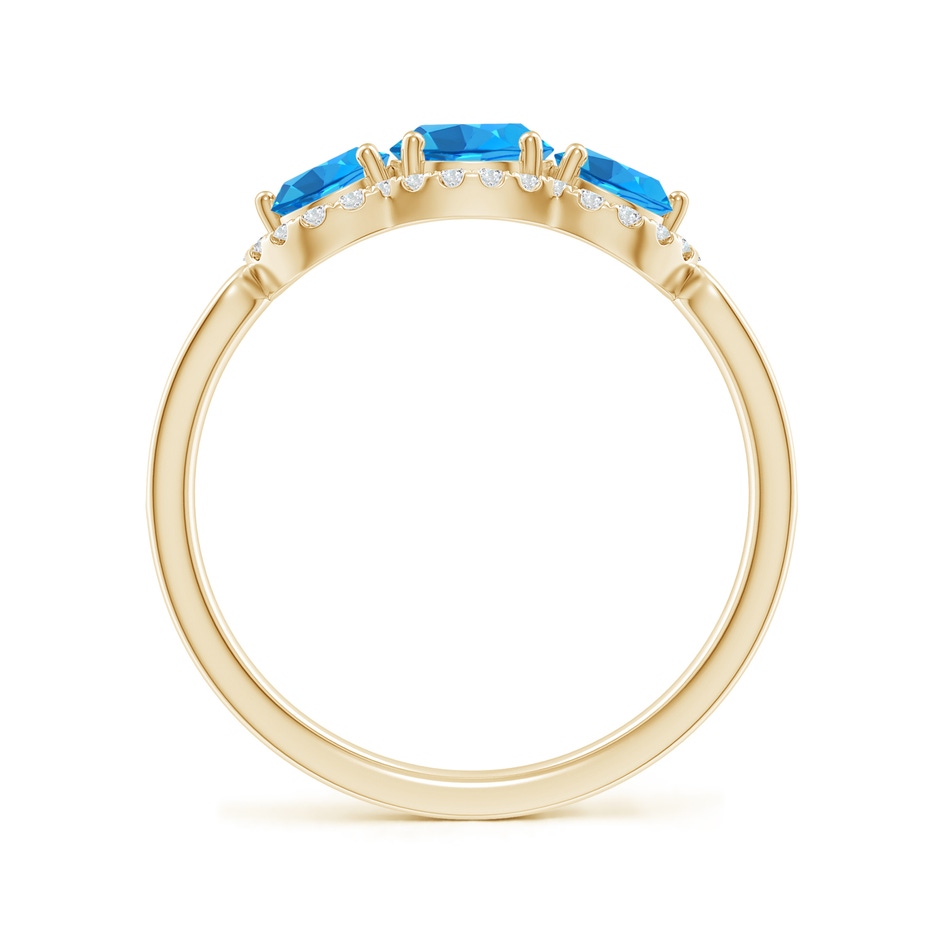 5mm AAAA Floating Three Stone Swiss Blue Topaz Ring with Diamond Halo in 18K Yellow Gold side 199