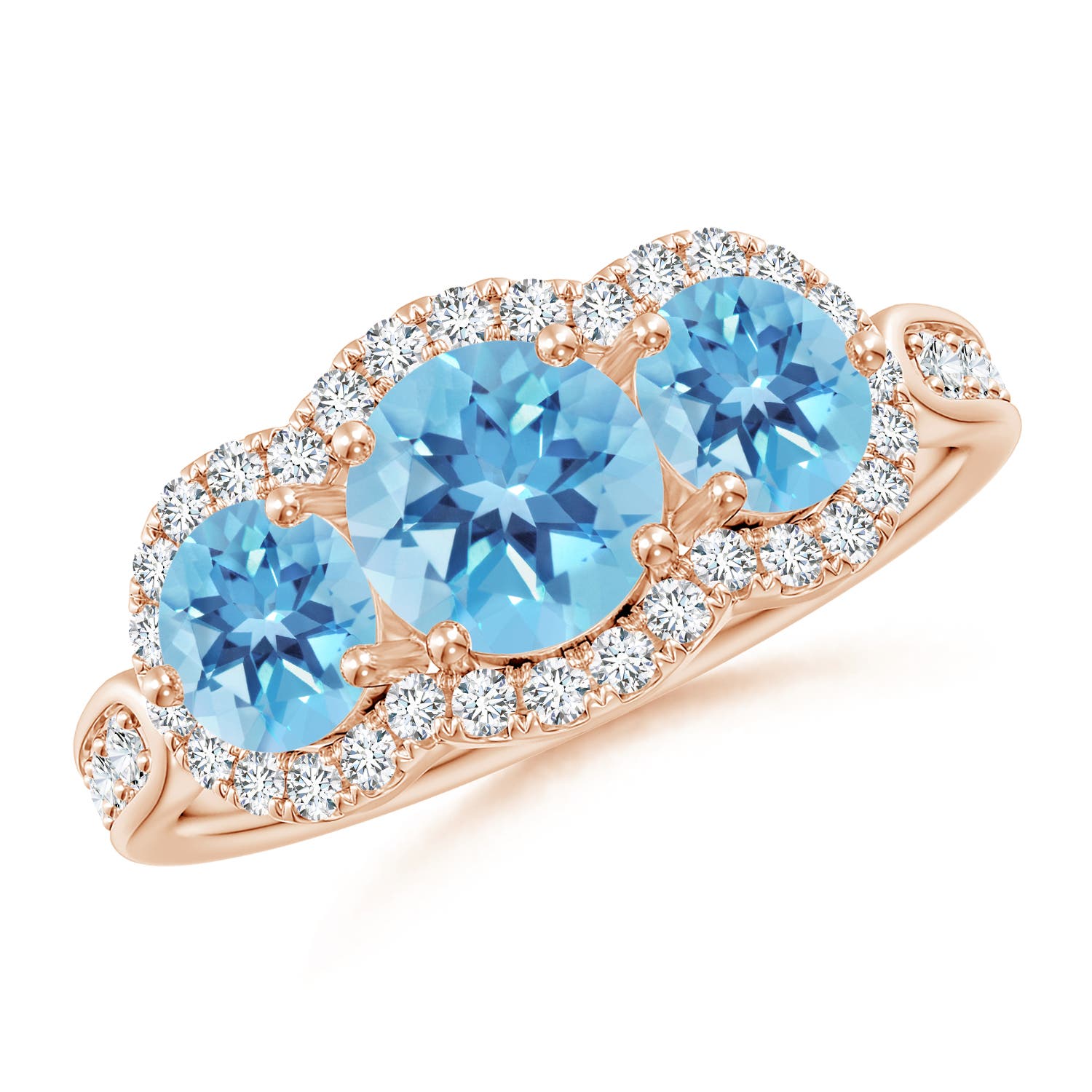 A - Swiss Blue Topaz / 2.48 CT / 14 KT Rose Gold