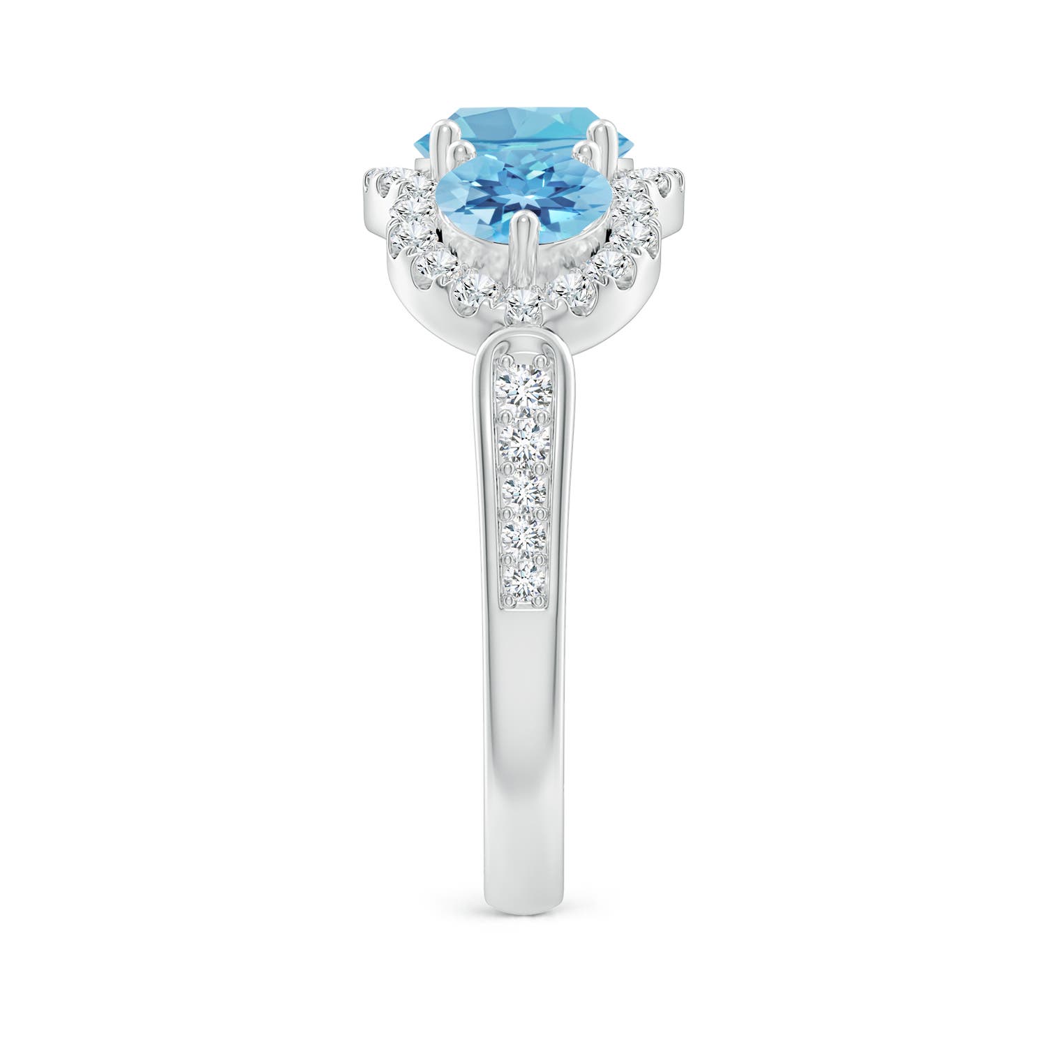 A - Swiss Blue Topaz / 2.48 CT / 14 KT White Gold