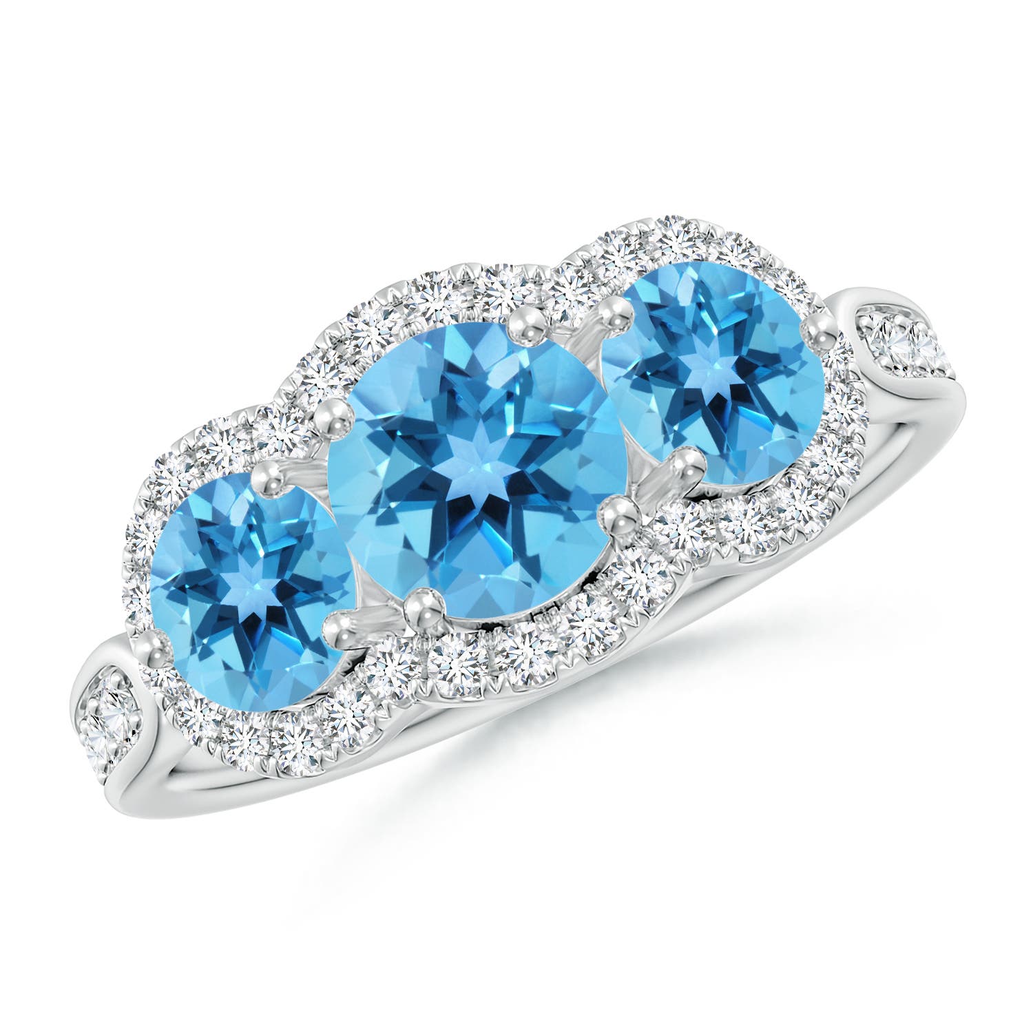 AA - Swiss Blue Topaz / 2.48 CT / 14 KT White Gold