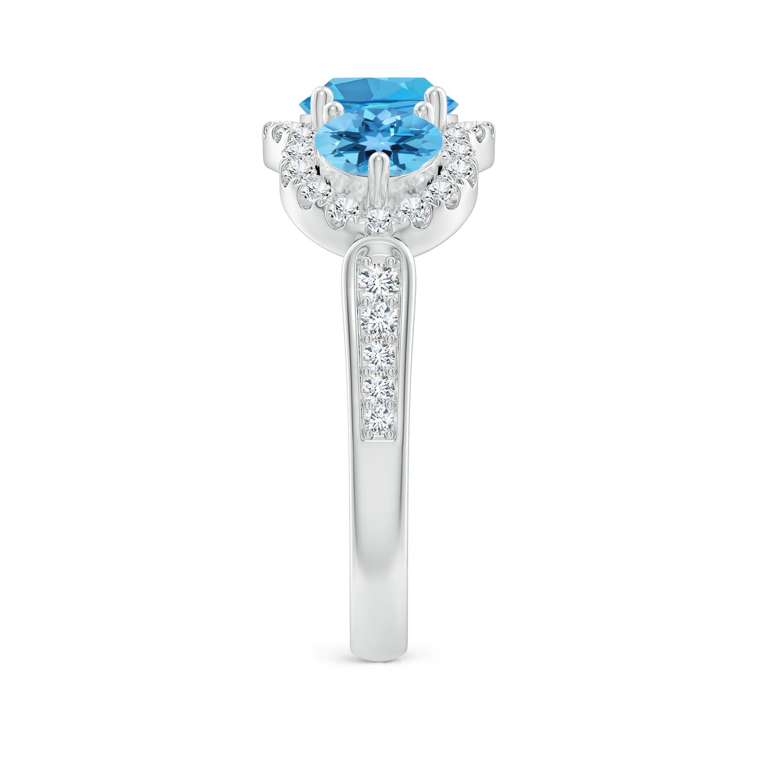 AA - Swiss Blue Topaz / 2.48 CT / 14 KT White Gold