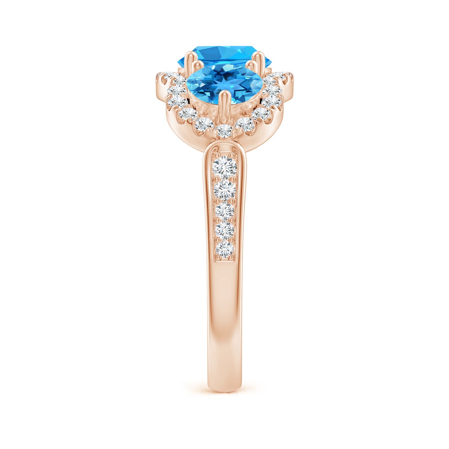 AAA - Swiss Blue Topaz / 2.48 CT / 14 KT Rose Gold