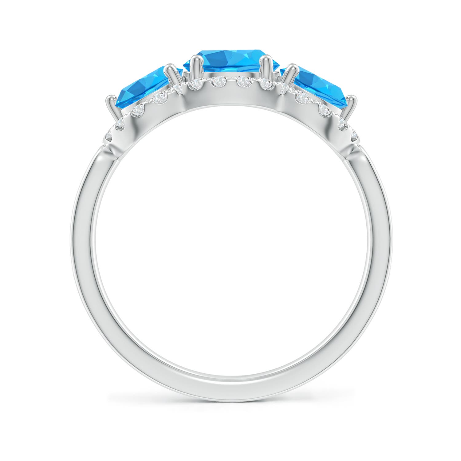 AAA - Swiss Blue Topaz / 2.48 CT / 14 KT White Gold