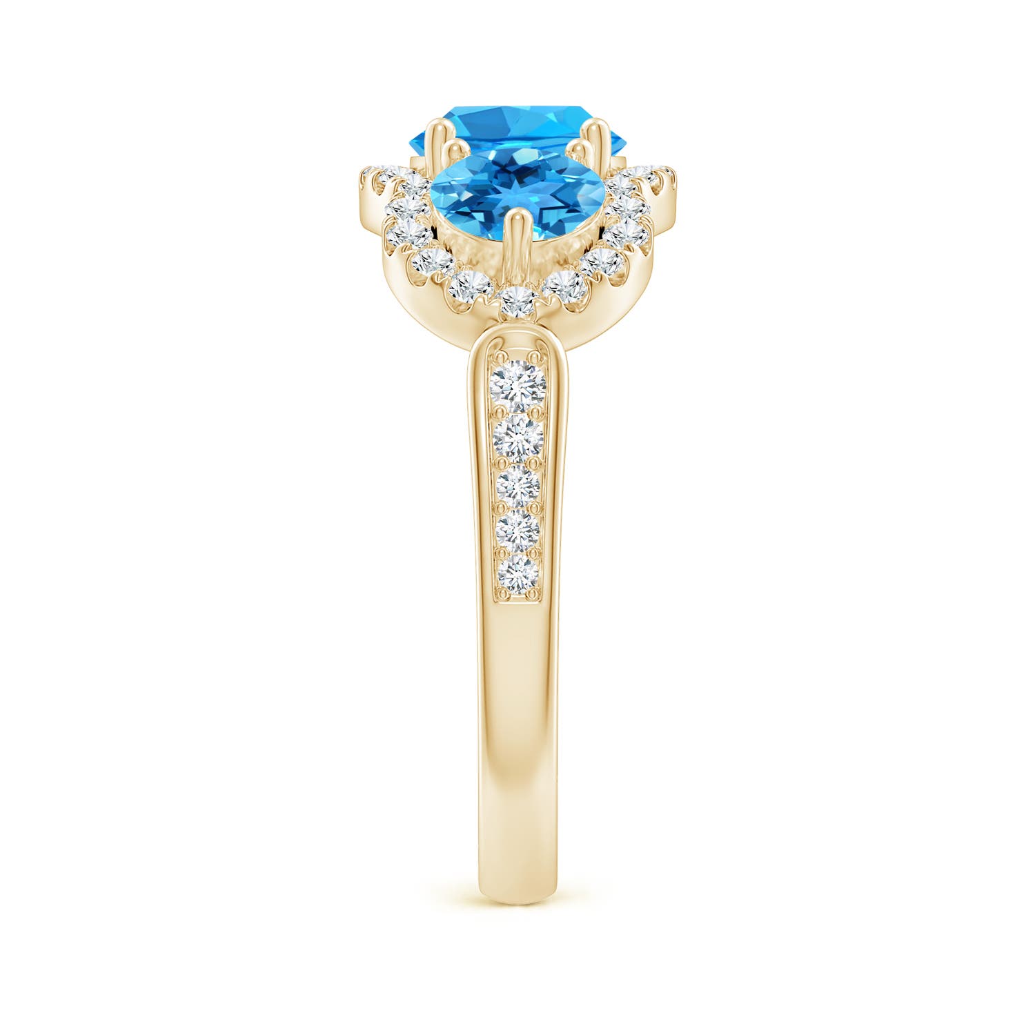 AAA - Swiss Blue Topaz / 2.48 CT / 14 KT Yellow Gold