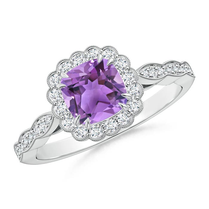 AA - Amethyst / 1.06 CT / 14 KT White Gold