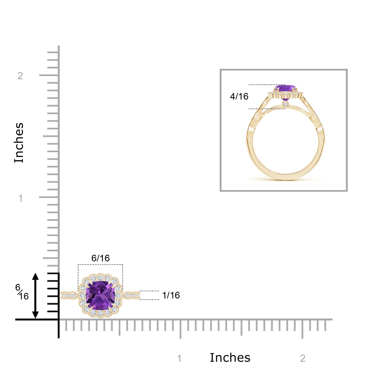 AAAA - Amethyst / 1.06 CT / 14 KT Yellow Gold