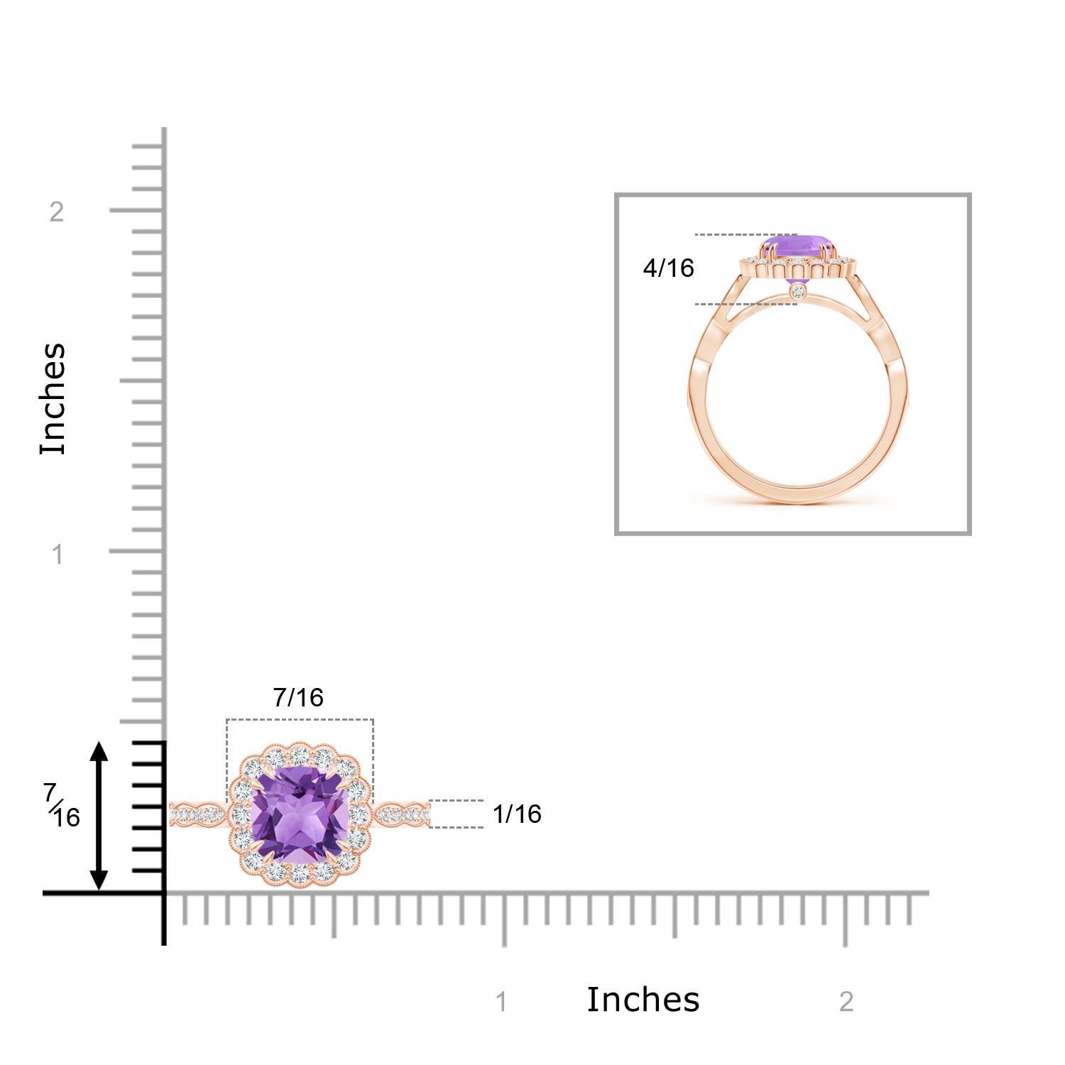 A - Amethyst / 1.71 CT / 14 KT Rose Gold