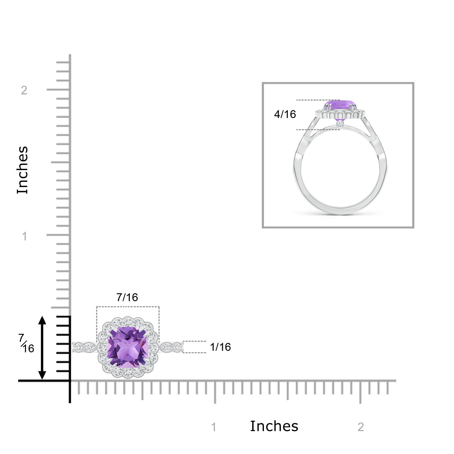 A - Amethyst / 1.71 CT / 14 KT White Gold