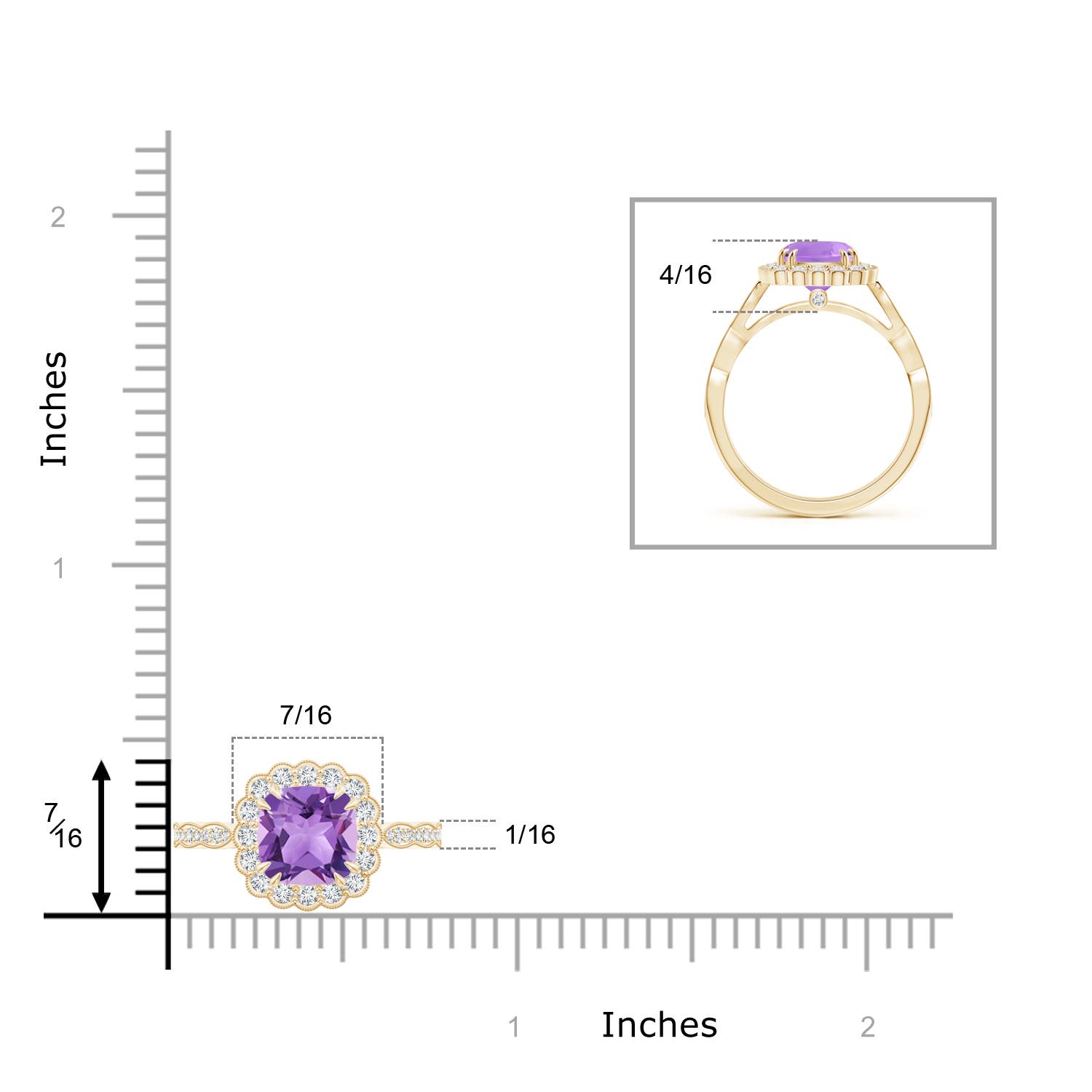 A - Amethyst / 1.71 CT / 14 KT Yellow Gold