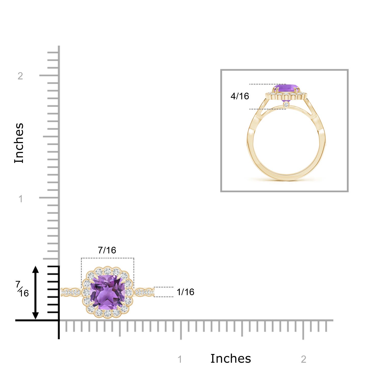 AA - Amethyst / 1.71 CT / 14 KT Yellow Gold