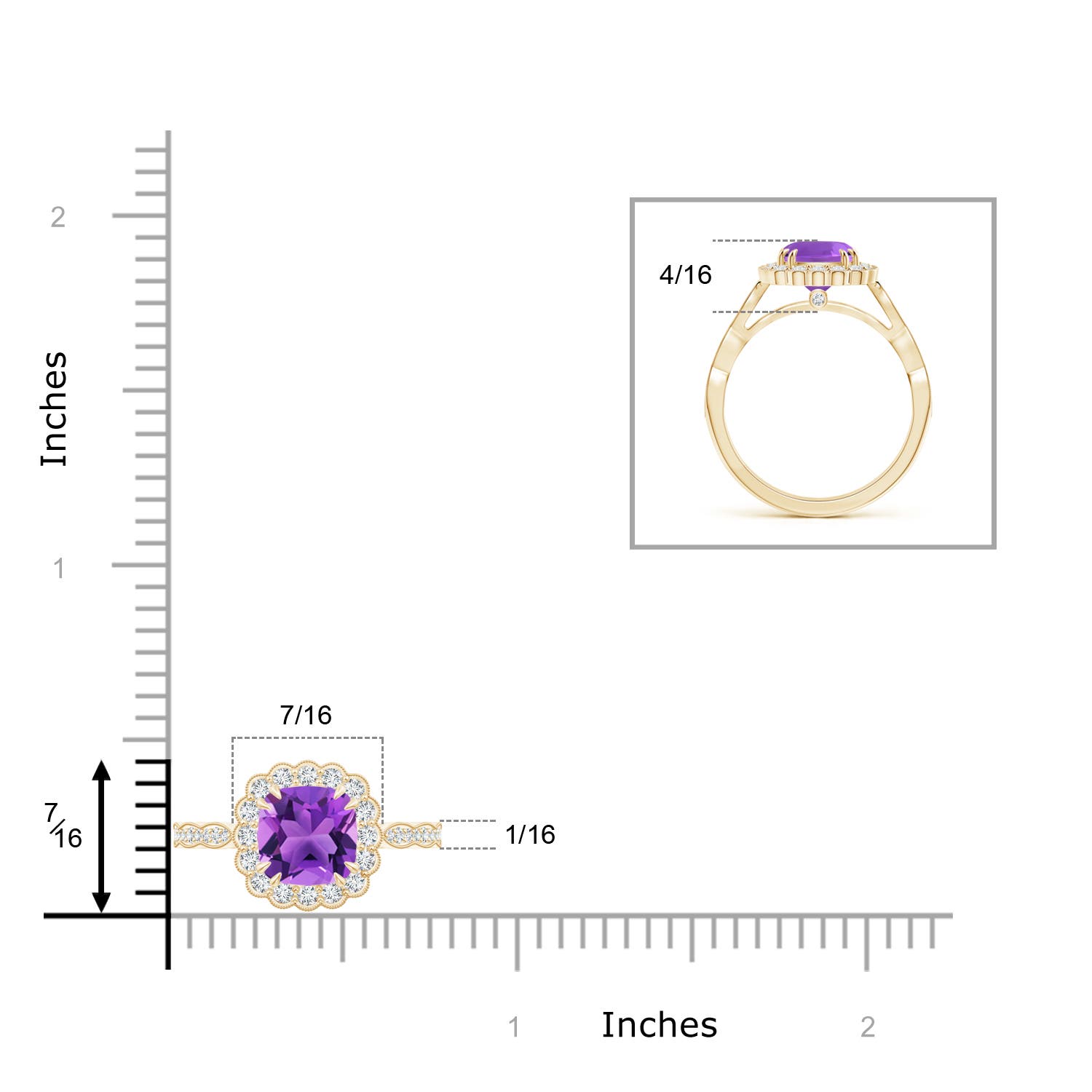 AAA - Amethyst / 1.71 CT / 14 KT Yellow Gold