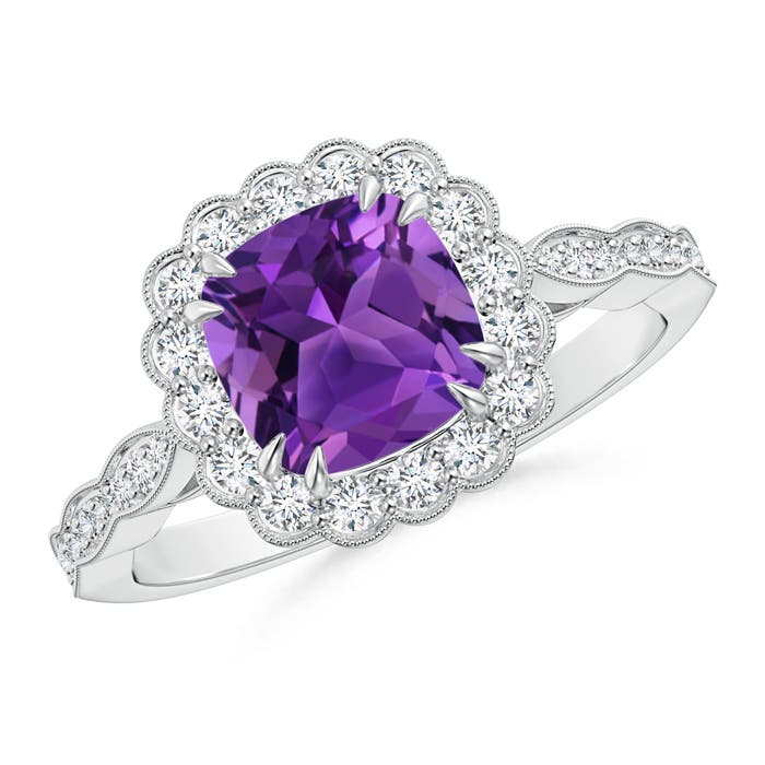 AAAA - Amethyst / 1.71 CT / 14 KT White Gold