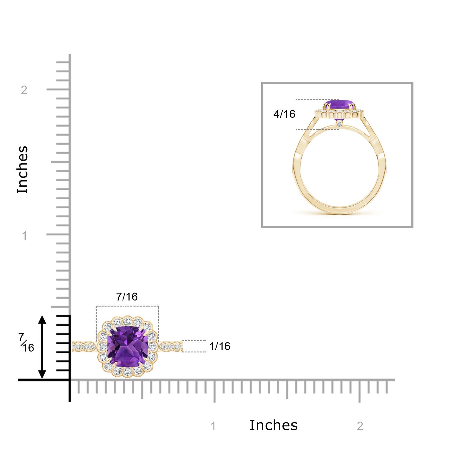 AAAA - Amethyst / 1.71 CT / 14 KT Yellow Gold