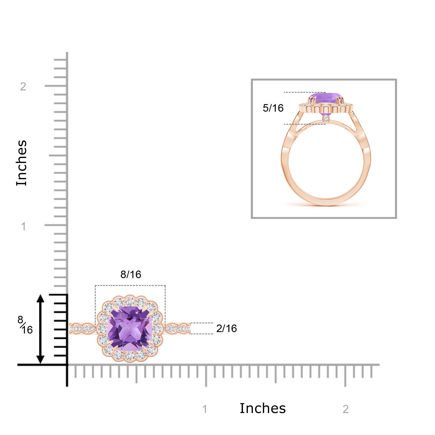 A - Amethyst / 2.7 CT / 14 KT Rose Gold