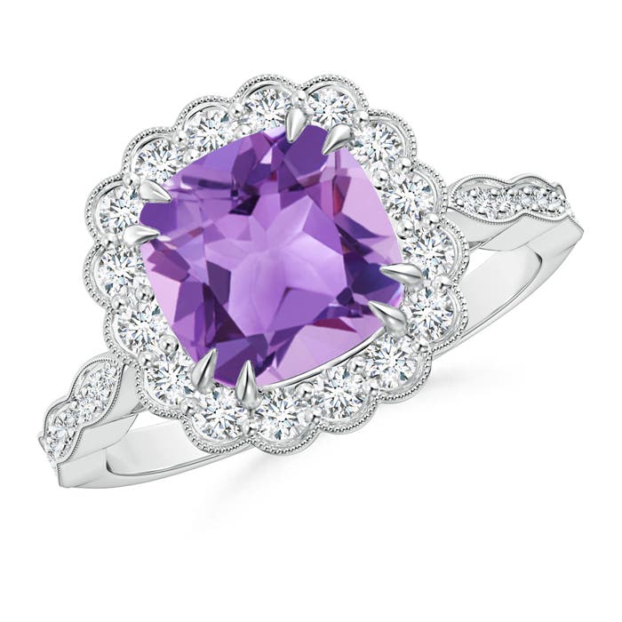 A - Amethyst / 2.7 CT / 14 KT White Gold