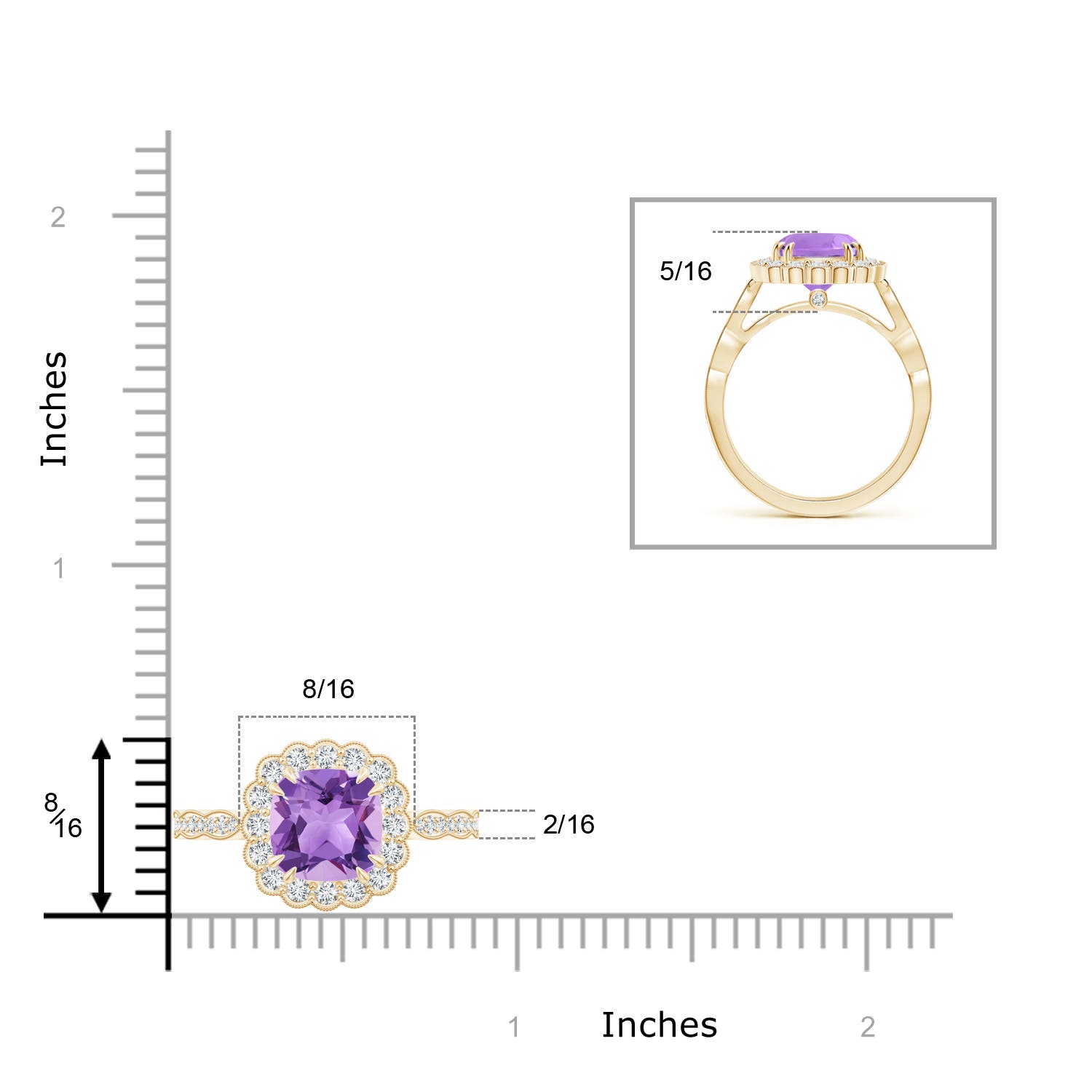 A - Amethyst / 2.7 CT / 14 KT Yellow Gold