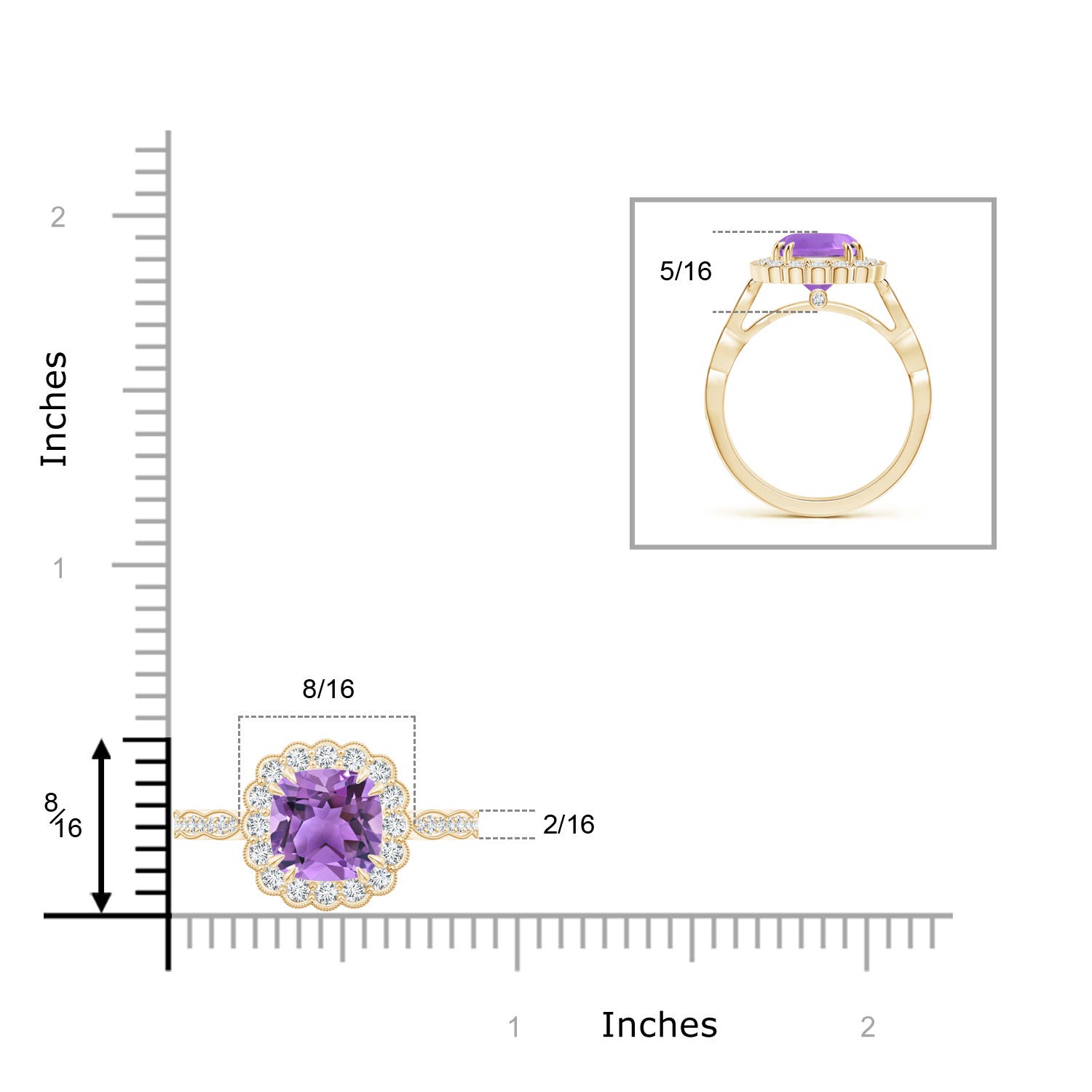 AA - Amethyst / 2.7 CT / 14 KT Yellow Gold