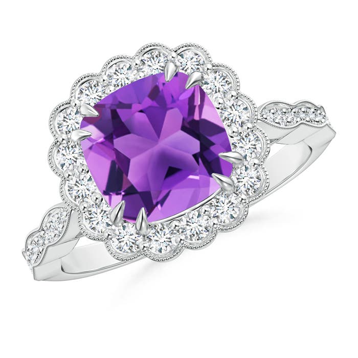 AAA - Amethyst / 2.7 CT / 14 KT White Gold