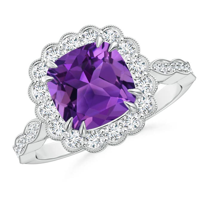 AAAA - Amethyst / 2.7 CT / 14 KT White Gold