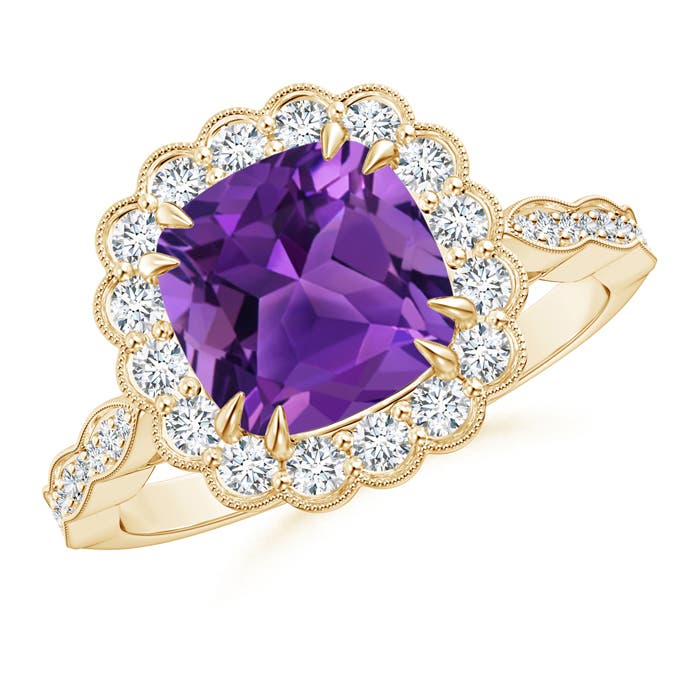 AAAA - Amethyst / 2.7 CT / 14 KT Yellow Gold