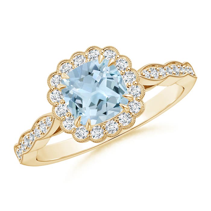 AA - Aquamarine / 1.13 CT / 14 KT Yellow Gold