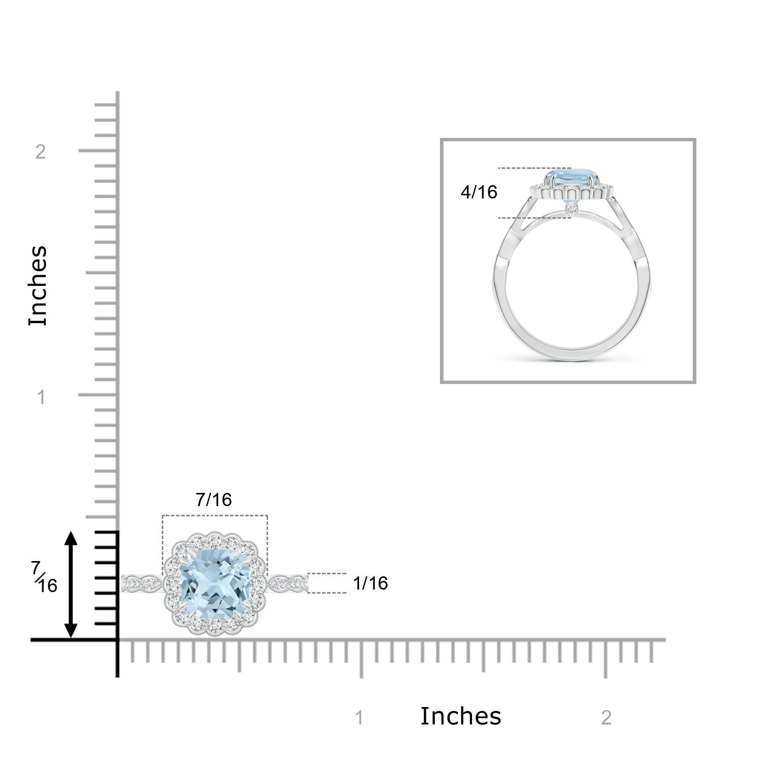 AA - Aquamarine / 1.76 CT / 14 KT White Gold