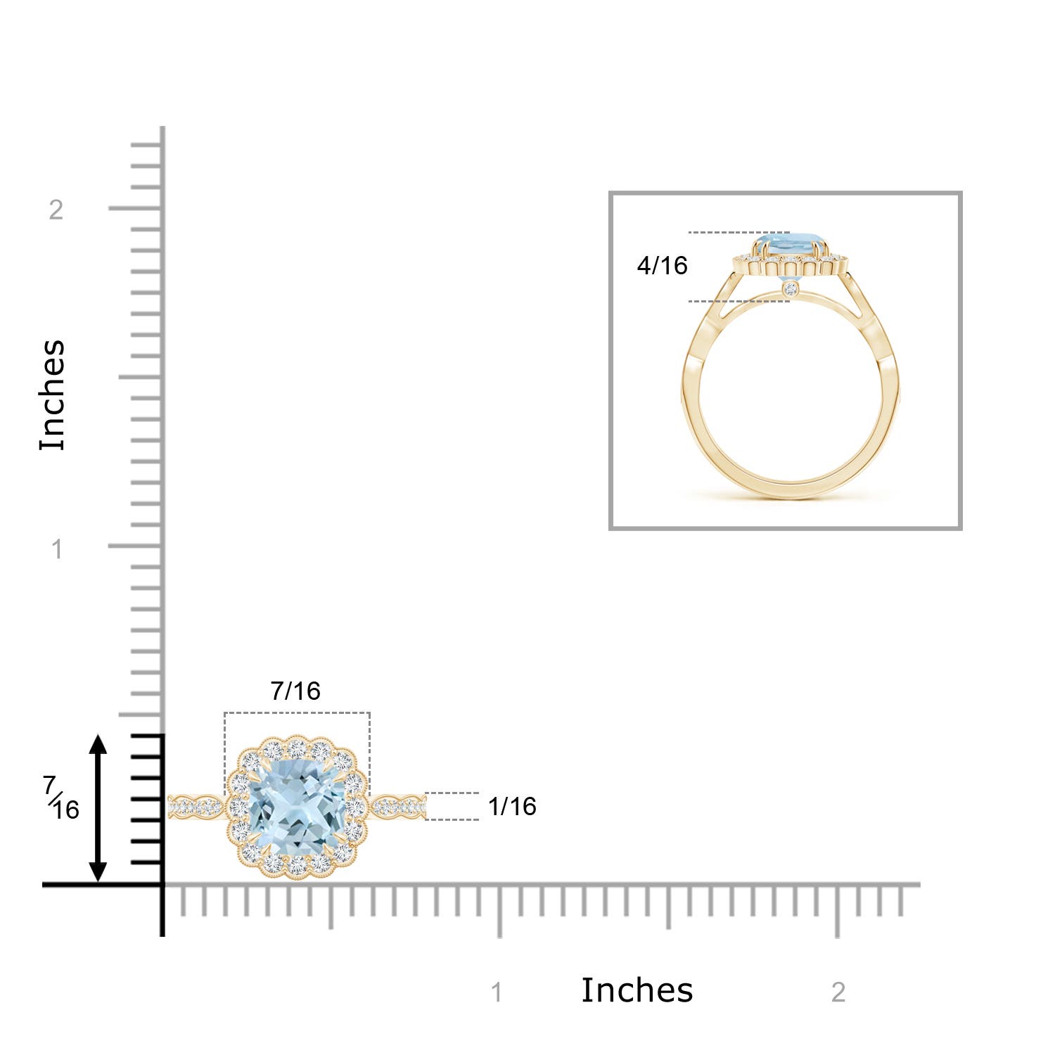 AA - Aquamarine / 1.76 CT / 14 KT Yellow Gold