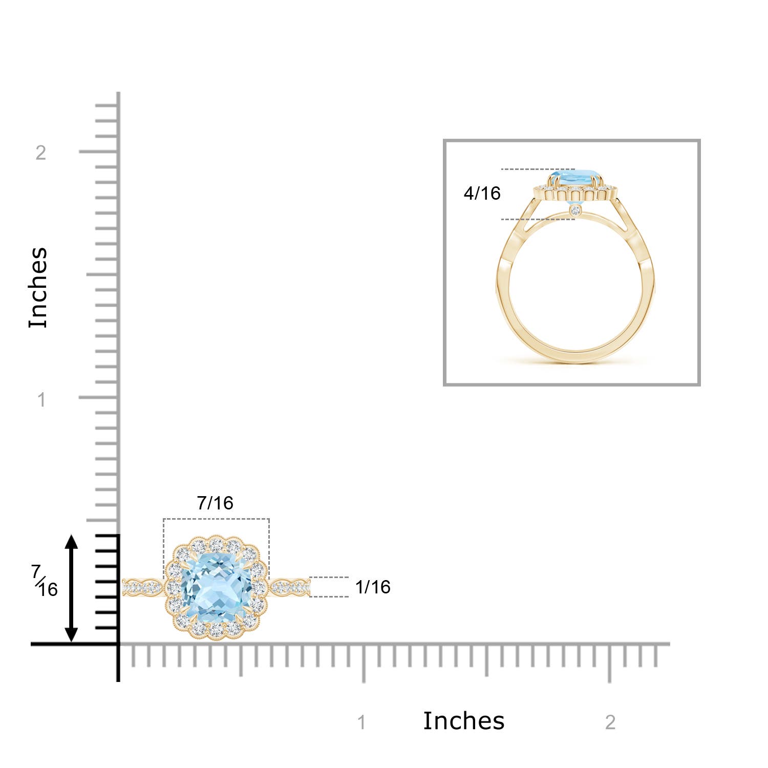 AAA - Aquamarine / 1.76 CT / 14 KT Yellow Gold