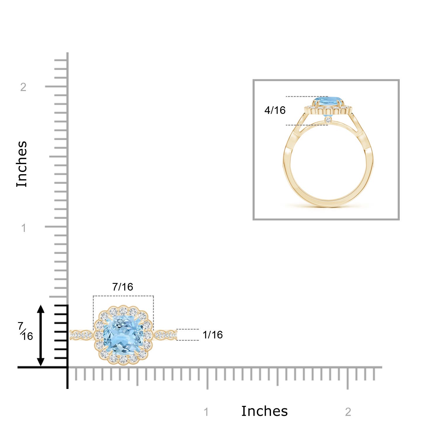 AAAA - Aquamarine / 1.76 CT / 14 KT Yellow Gold