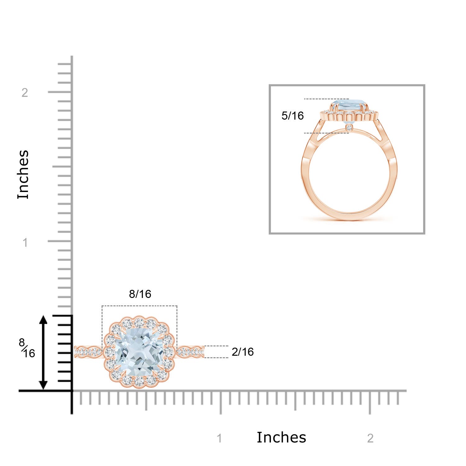 A - Aquamarine / 2.45 CT / 14 KT Rose Gold