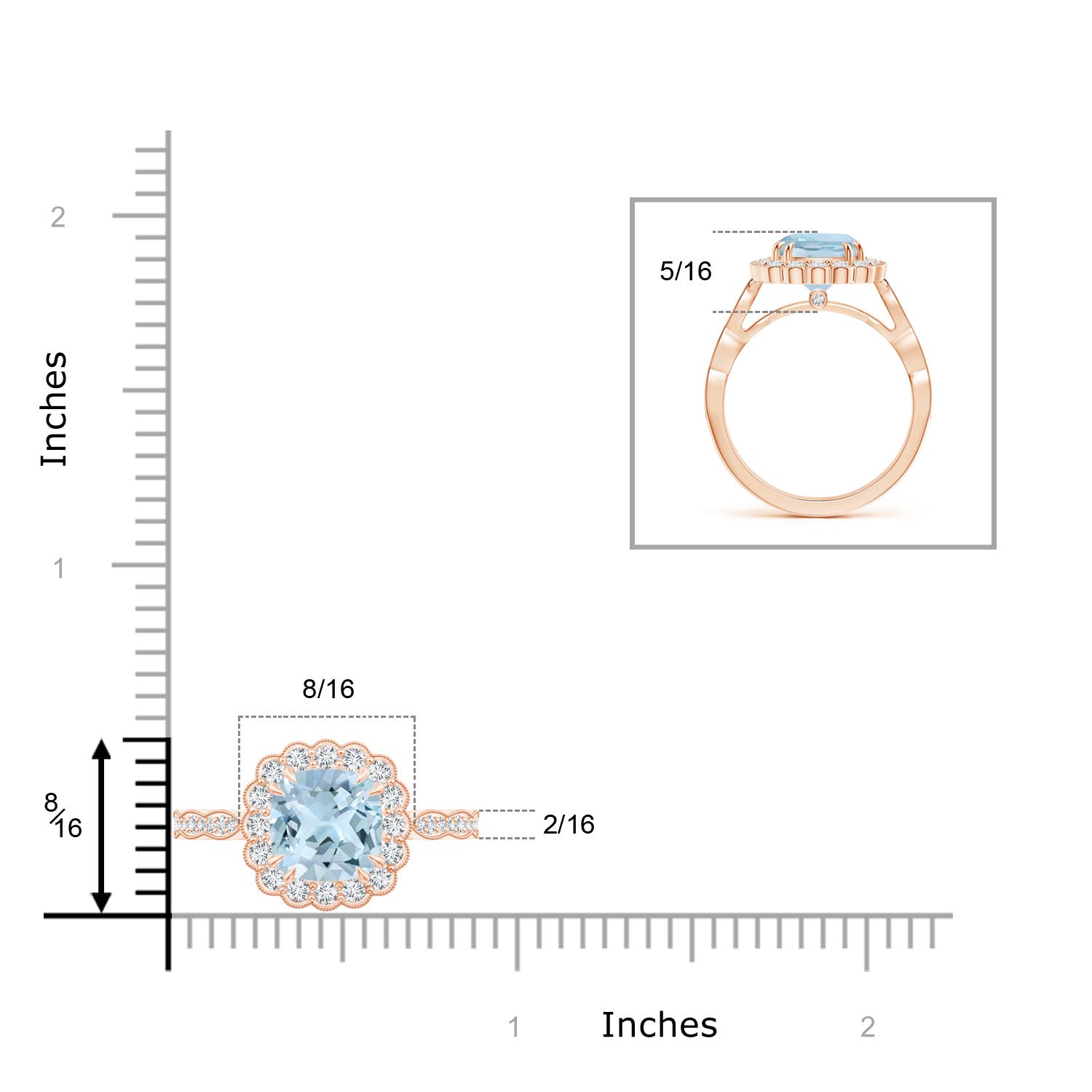 AA - Aquamarine / 2.45 CT / 14 KT Rose Gold