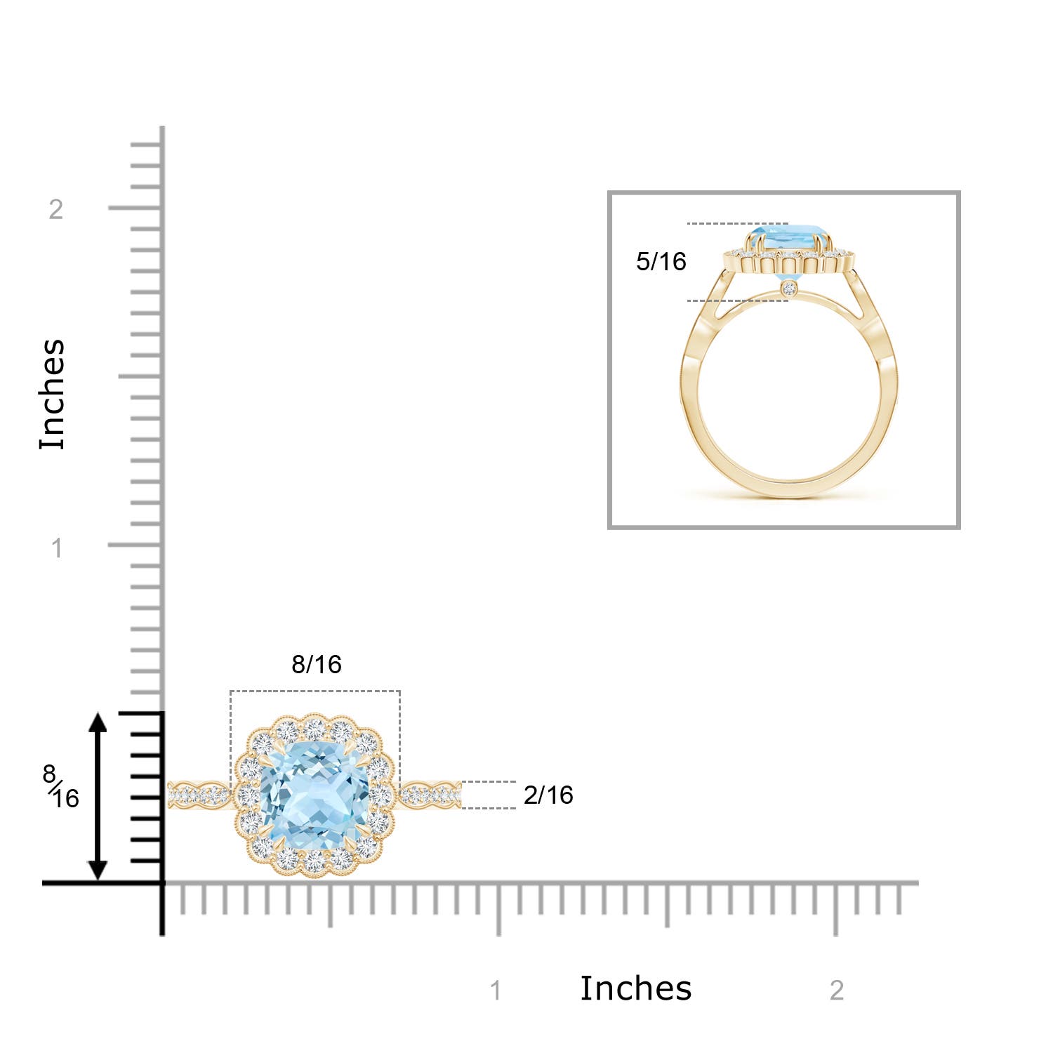 AAA - Aquamarine / 2.45 CT / 14 KT Yellow Gold