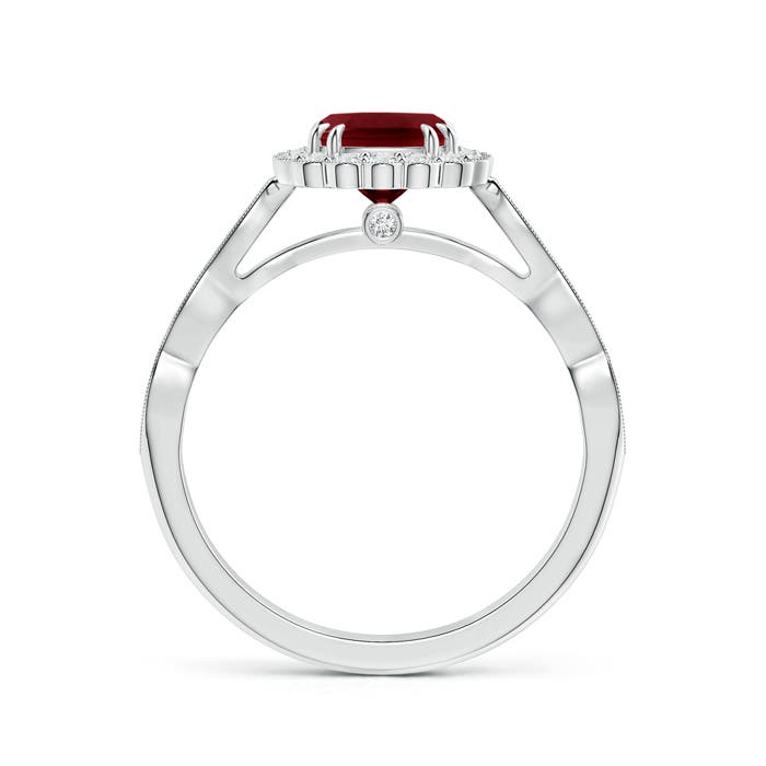 AA - Garnet / 1.5 CT / 14 KT White Gold