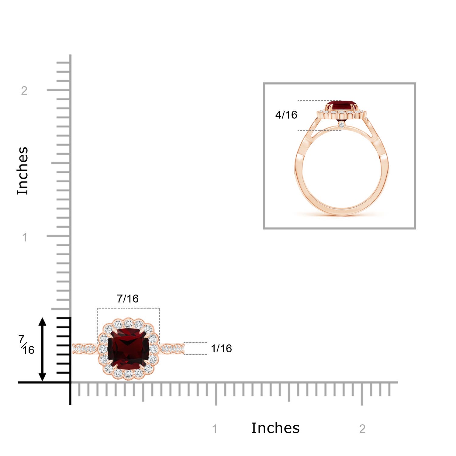 AA - Garnet / 1.71 CT / 14 KT Rose Gold