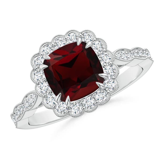 AA - Garnet / 1.71 CT / 14 KT White Gold