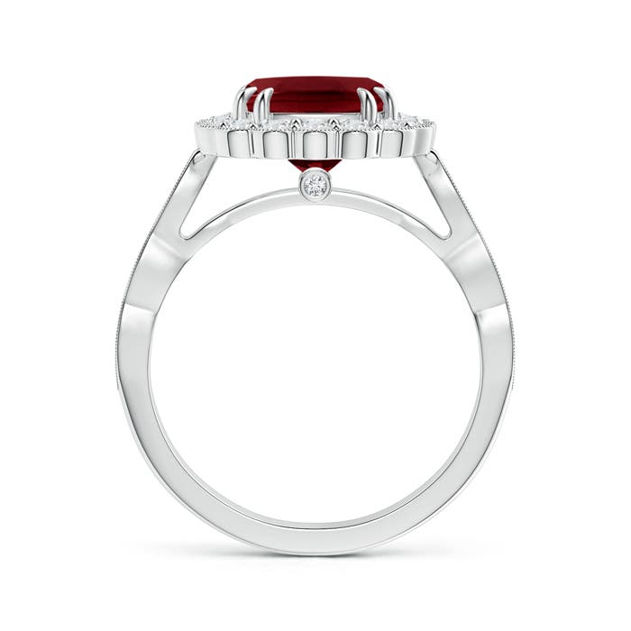 AA - Garnet / 3 CT / 14 KT White Gold