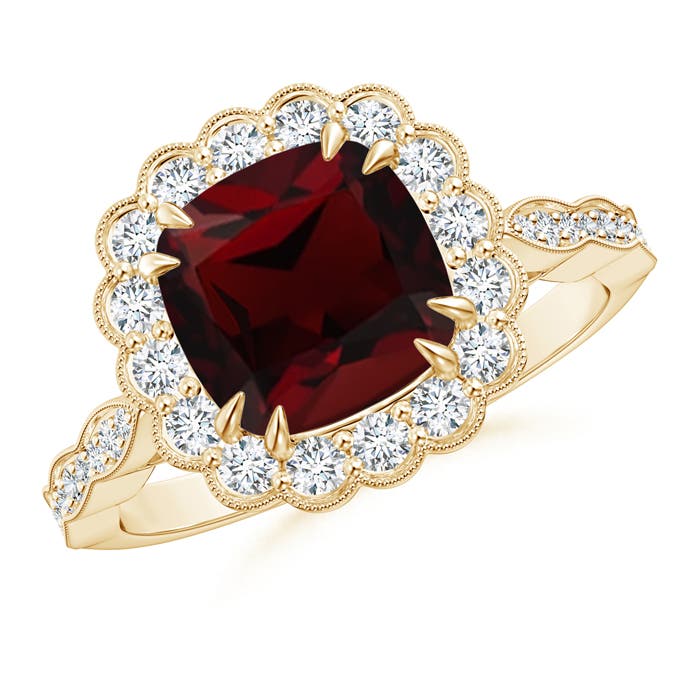 AA - Garnet / 3 CT / 14 KT Yellow Gold