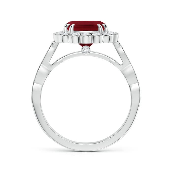 AAA - Garnet / 3 CT / 14 KT White Gold