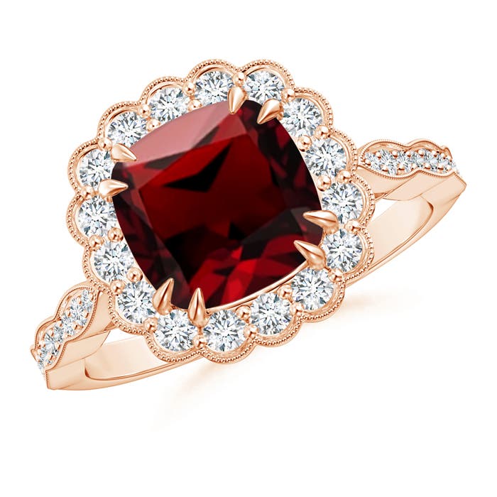 AAAA - Garnet / 3 CT / 14 KT Rose Gold