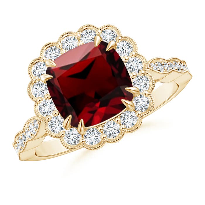 AAAA - Garnet / 3 CT / 14 KT Yellow Gold