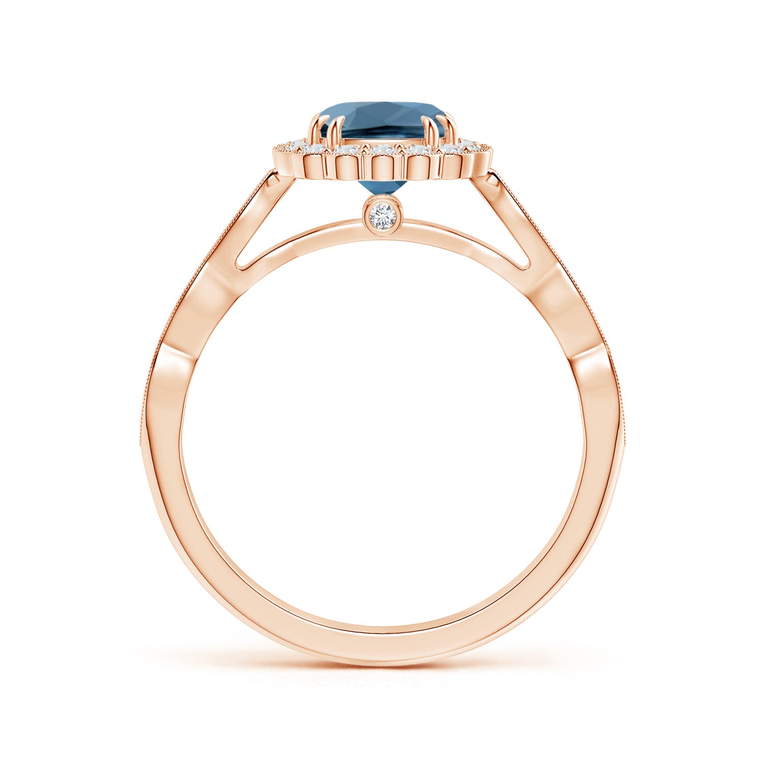 A - London Blue Topaz / 1.35 CT / 14 KT Rose Gold