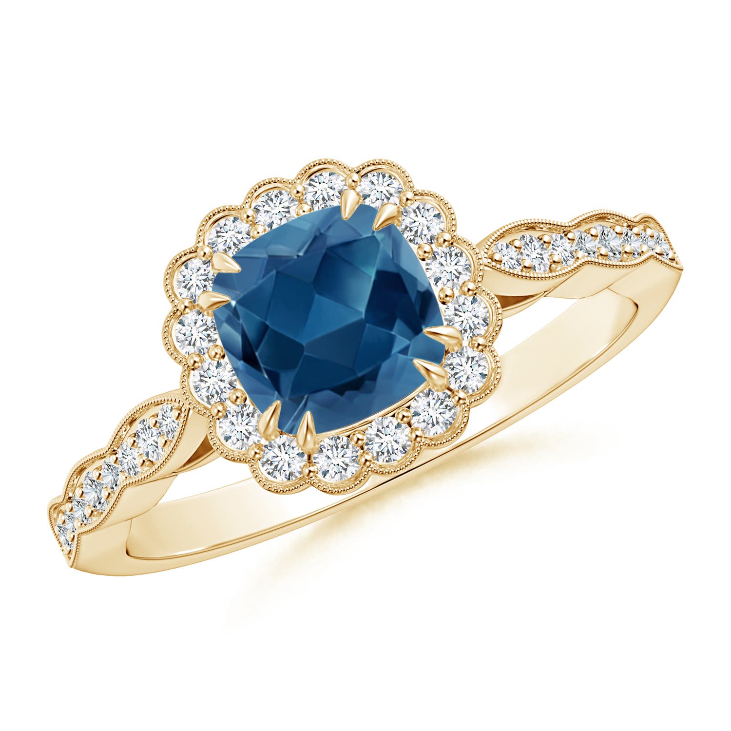 AA - London Blue Topaz / 1.35 CT / 14 KT Yellow Gold