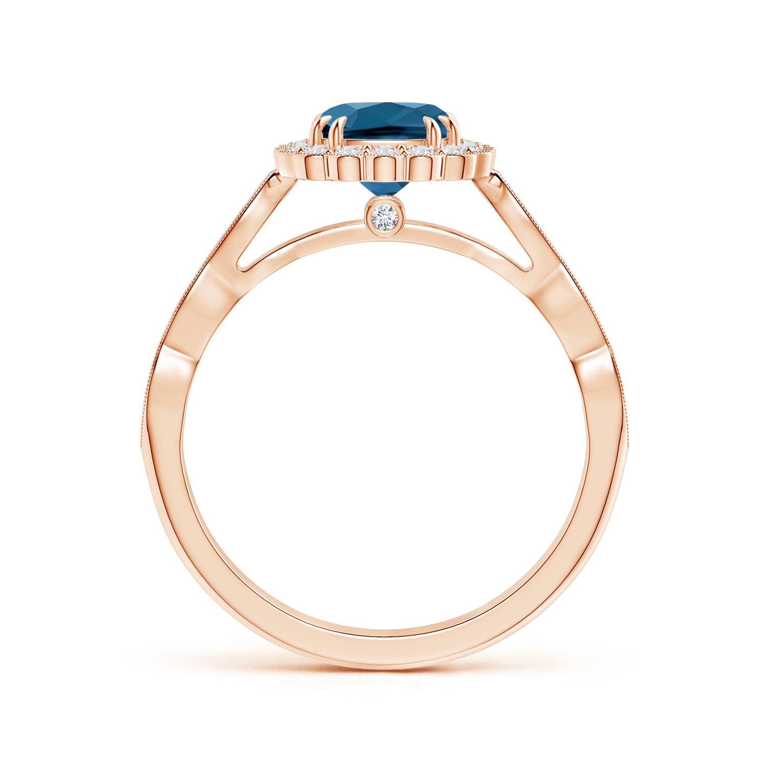 AAA - London Blue Topaz / 1.35 CT / 14 KT Rose Gold